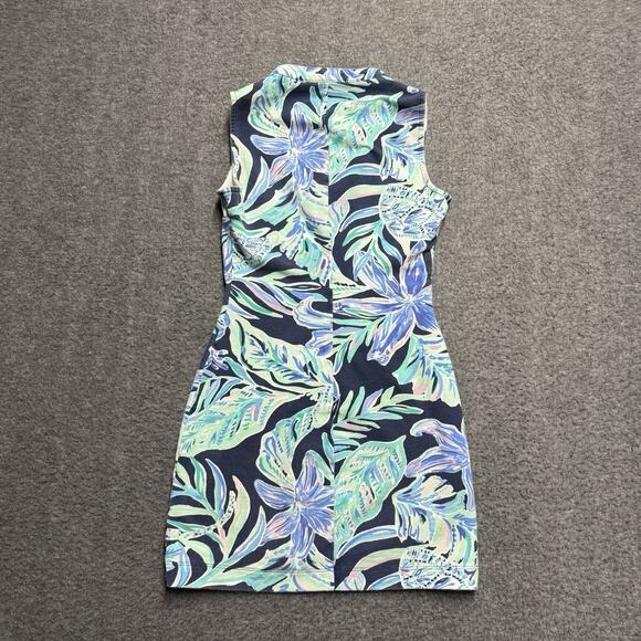 Lilly Pulitzer Sherryn Shift Dress Womens XXS Navy Floral Swim Shady Sleeveless - Picture 3 of 5
